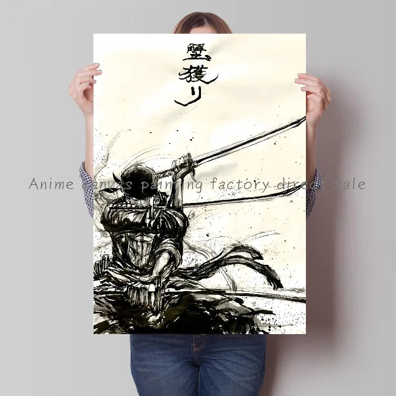 One Piece Zoro Poster Ink