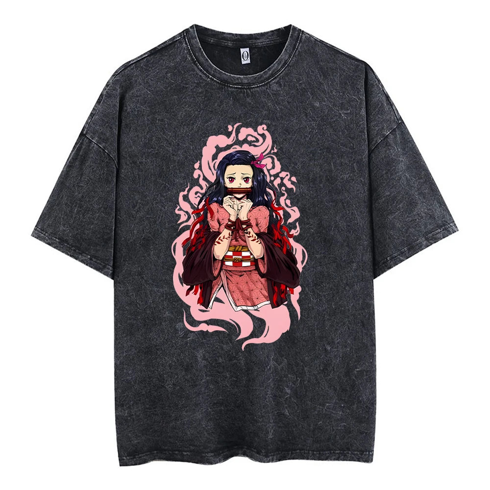 Demon Slayer  Vintage Washed T-Shirt Oversized