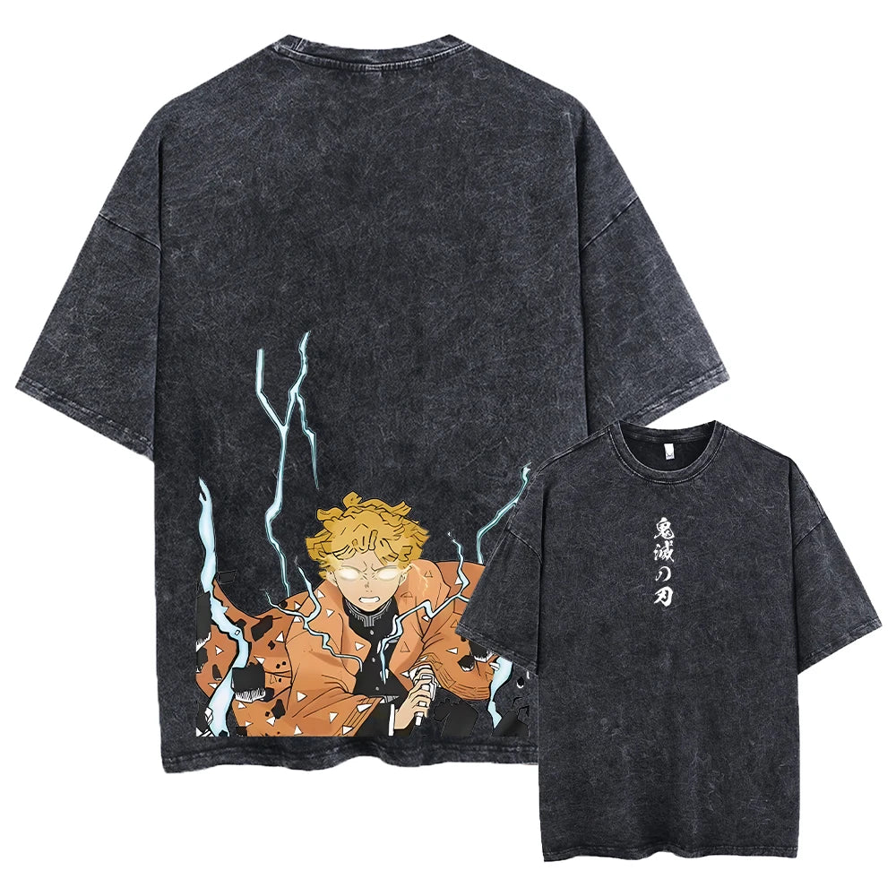 Demon Slayer  Vintage Washed T-Shirt Oversized