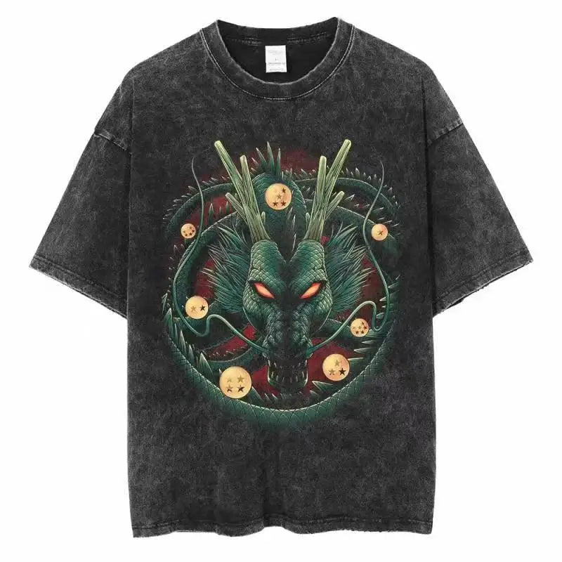 Mens Vintage Anime Print Oversized