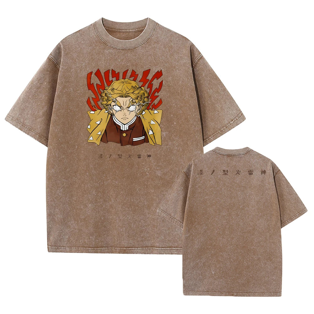 Demon Slayer  Vintage Washed T-Shirt Oversized